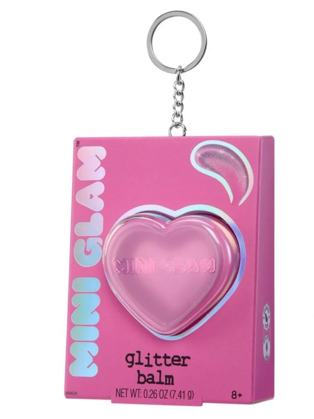 Mini Glam Cosmetics Pink Heart Glittery Balm Berry